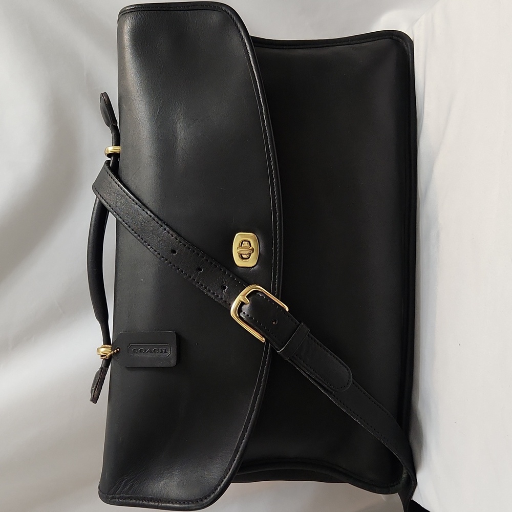 Vintage Coach Lexington Black Leather Briefcase (Unisex)